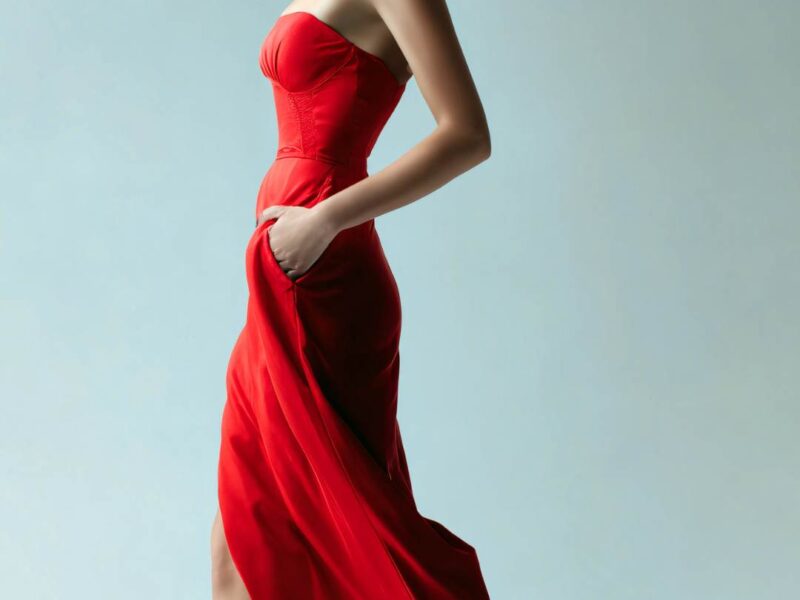 A-featured-image-of-valentine's-day-outfit-idea-showing-a-woman-wearing-a-red-gown-and-a-red-hat