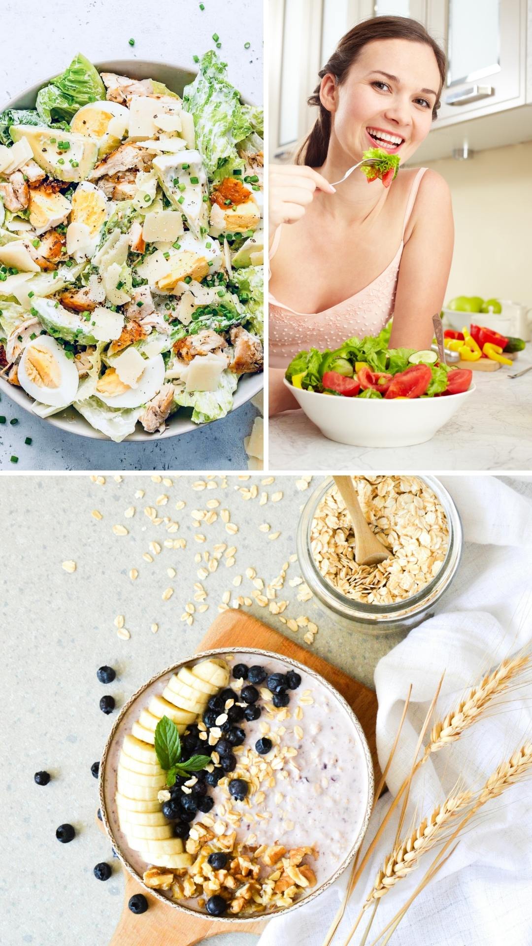 A-collage-of-healthy-meals-featuring-fresh-salad-a-oat-and-a-woman-eating-a-fresh-vegetables