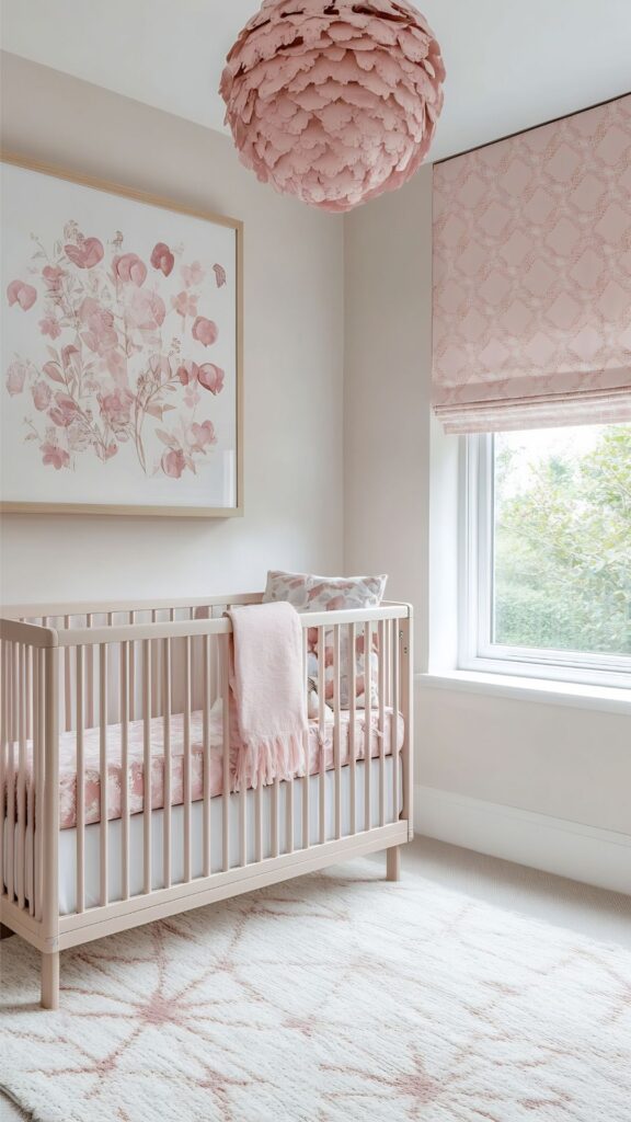 A-light-pink-room-with-a-pink-wall-art