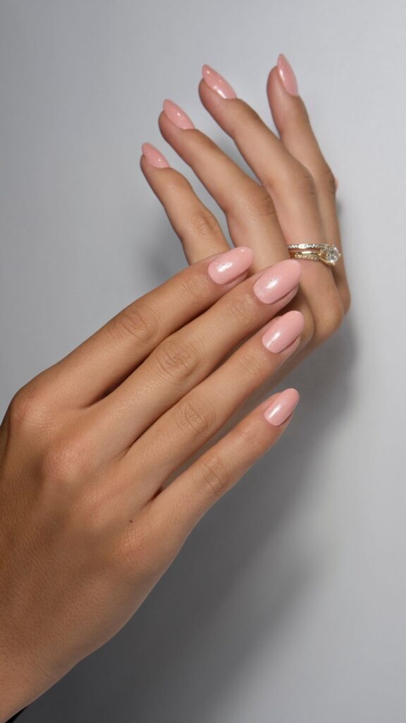 Matte-Nude-With-Metallic-Accents-As-New-Year-Nail-Designs