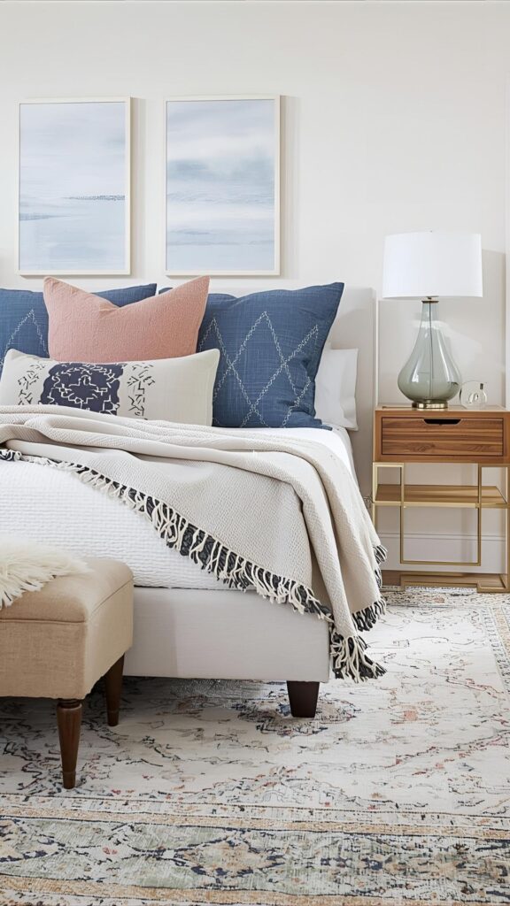 Rug-Swap-or-Layering-showing-a-bedroom-with-rugs-and-Thrown-pillows
