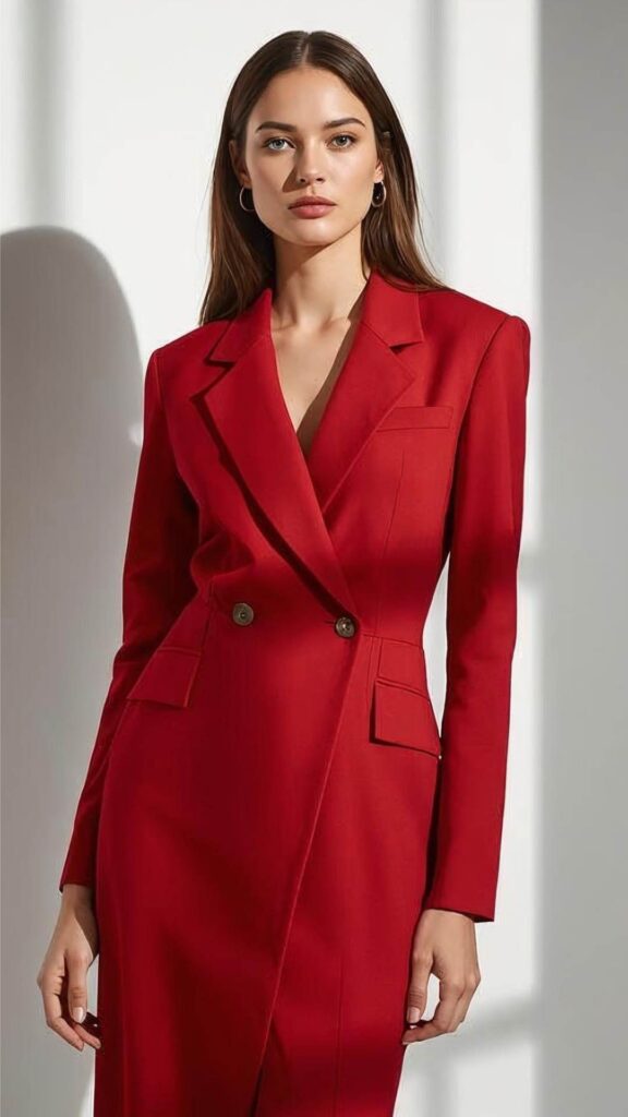 A-woman-wearing-red-suit-as-valentine's-day-outfit-Ideas
