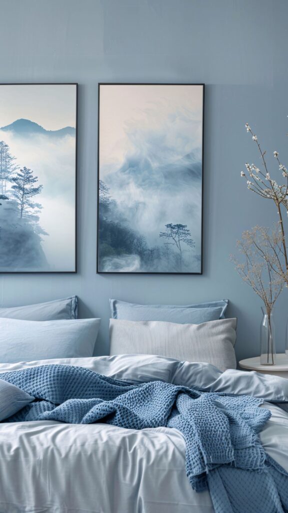 A-blue-room-decorated-with-blue-art-as-15-new-year-wall-decor