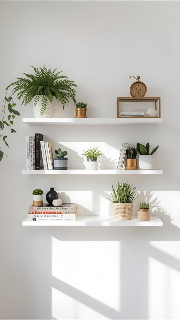 A-wall-shelf-styling-featuring-a-book-flower-vase-and-picture-as-part-of-the-25-Room-Inspo-Ideas-For-New-Year