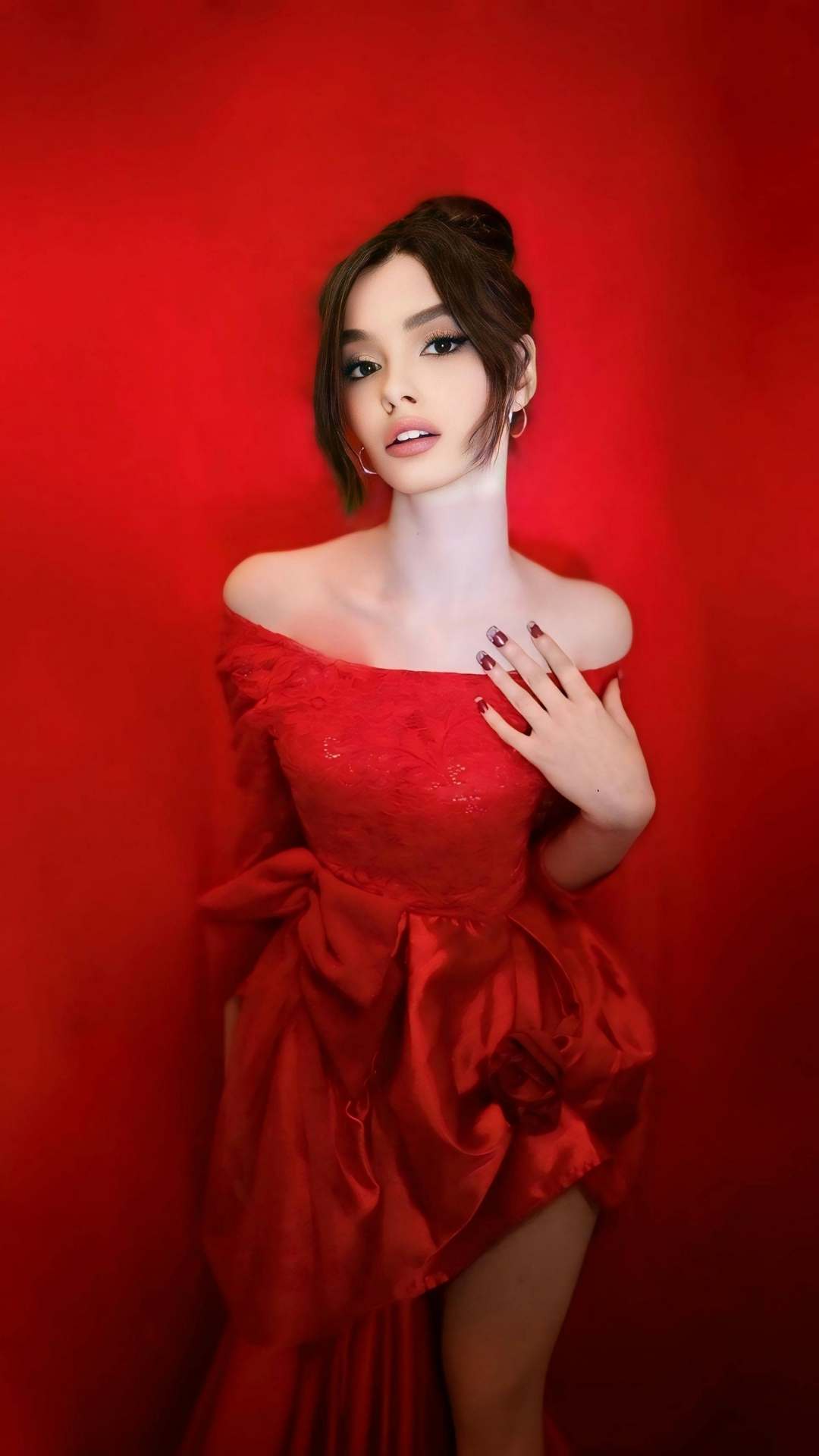 Woman-wearing-a-classic-red-dress-for-a-romantic-dinner-styled-elegantly-with-heels-and-minimal-accessories.