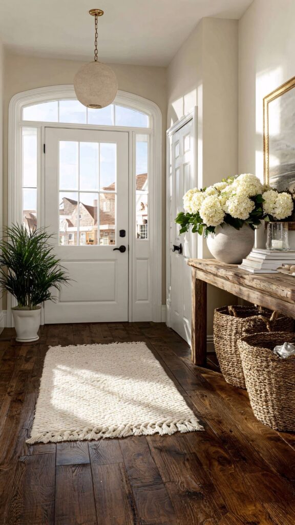 An-entrance-way-with-an-organized-baskets-and-accents-as-35-home-interior-design-ideas