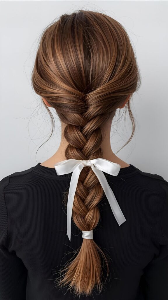 Fishtail-braid-with-ribbon