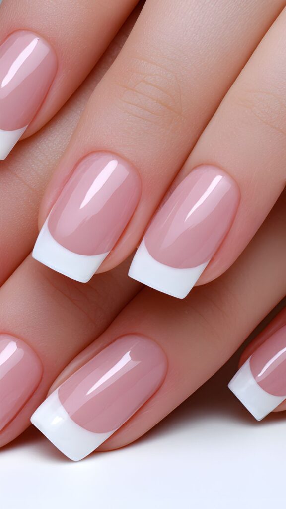 French-Tip-as-winter-sparkly-nails-ideas