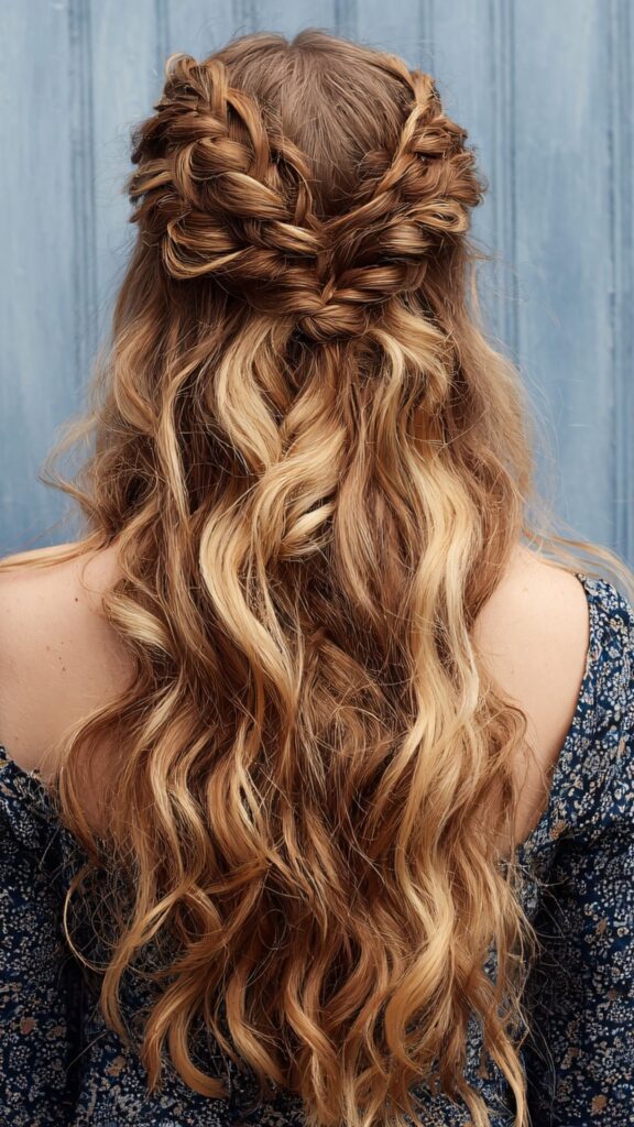 A-woman-with-styled-Half-Up-Half-Down-Braids-With-Curls-as-her-20-winter-hair-braids