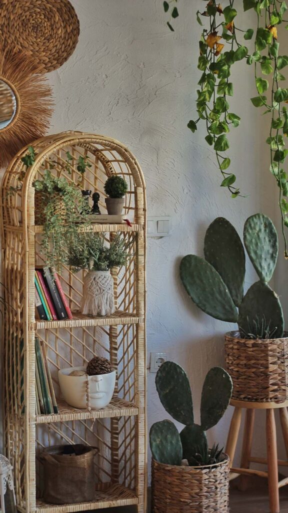 Home-interior-featuring-natural-elements-with-indoor-plants-wooden-furniture-stone-accents-and-organic-textures-for-a-calm-and-inviting-atmosphere.