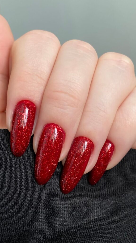 Red-ombre-nails-as-10-glitter-ombre-nails-to-try-for-valentine's-day