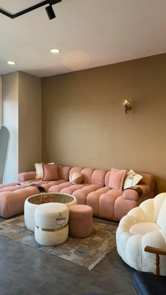 Relaxation-corner-in-a-home-showing-pink-and-white-couch-in-room-as-home-interior-design-ideas