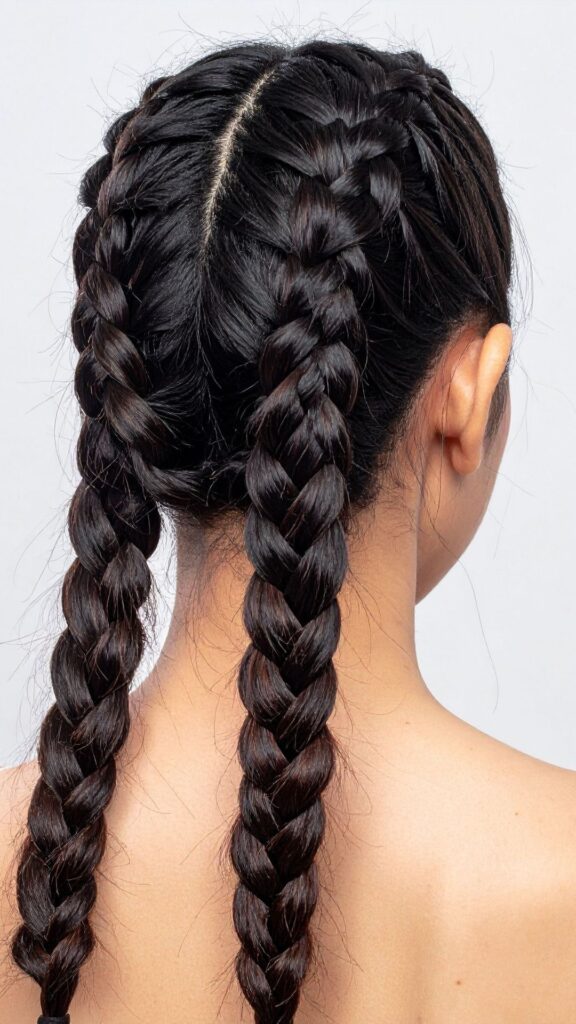 A-woman-with-styled-2-jumbo-briads-as-her-20-winter-hair-braids