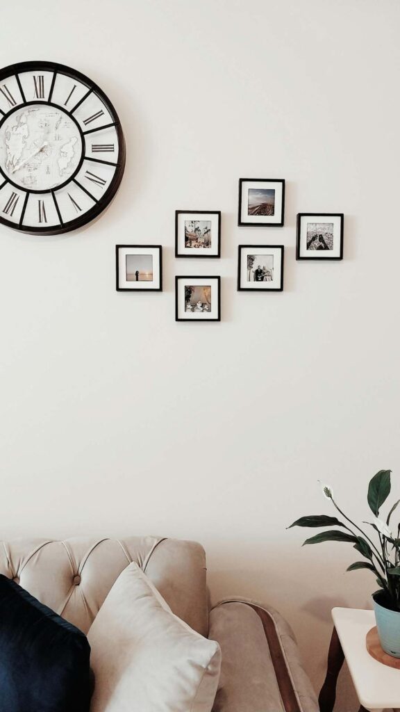 Stylish-home-walls-featuring-curated-artwork-mirrors-and-minimal-decor-that- enhance-interior-design-without-cluttering-the-space.