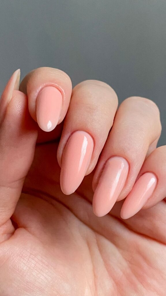 Almond-Shaped-Nude-Gel-Nails