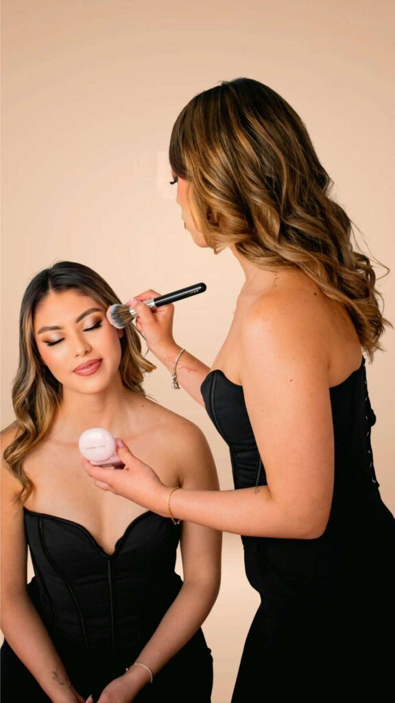Plus-size-woman-with-soft-curls-and-romantic-makeup-featuring-glowing-skin-subtle-eye-makeup-and-bold-lipstick-for-a-Valentine’s-Day-look.