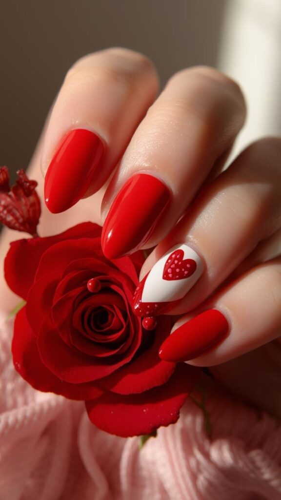 Red-heart-nails