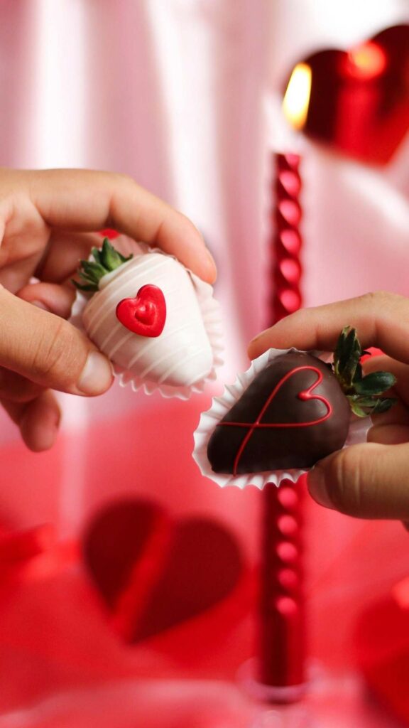 Lovers-holding-hands-with-fingers-forming-a-heart-shape-around-red-berries-creating-a-romantic-Valentine’s-Day-wallpaper-with-soft-intimate-details.