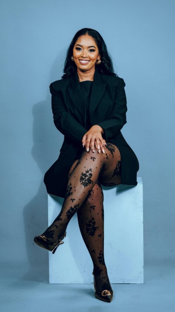 A-woman-wearing-black-gown-for-easter-outfits-ideas