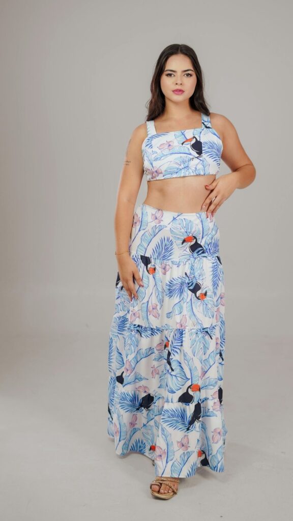 Light-weight-fabrics-showing-a-woman-wearing-a-skirt-and-top