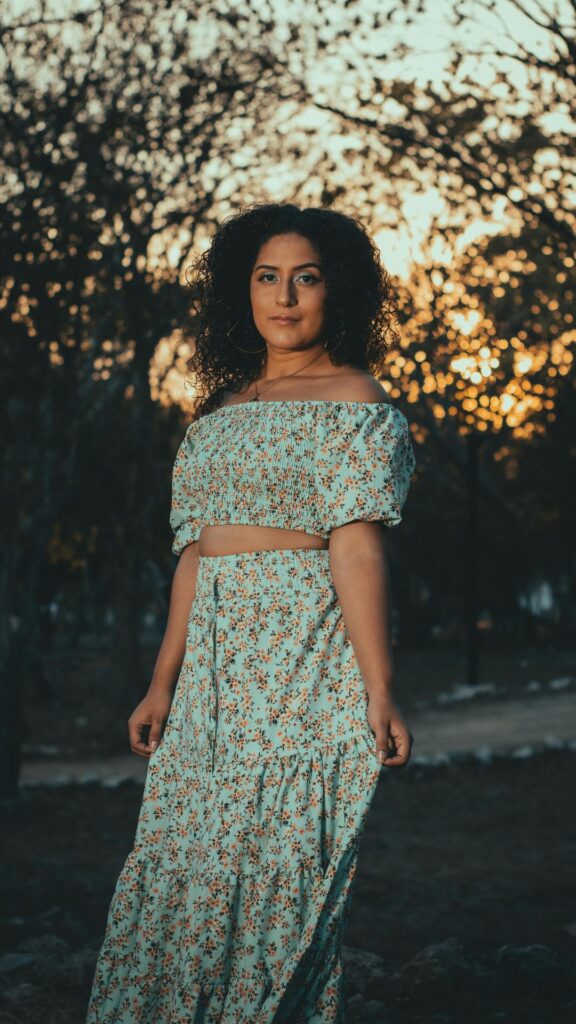 A-woman-wearing-romper-and-a-shirt