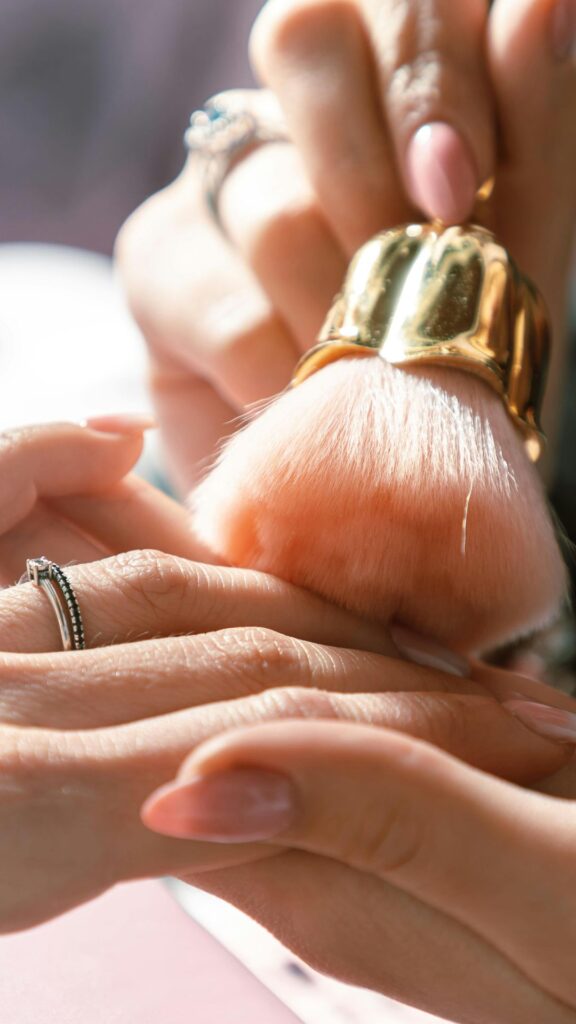 Step-2-picking-colors-and-design-showing-a-woman-in-the-salon-getting-her-coachella-nail-trends-ready