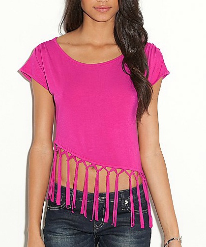 A-woman-wearing-pink-basic-crop-top