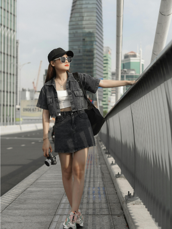 Denim-Skirt-With-a-Simple-Baby-Tee
