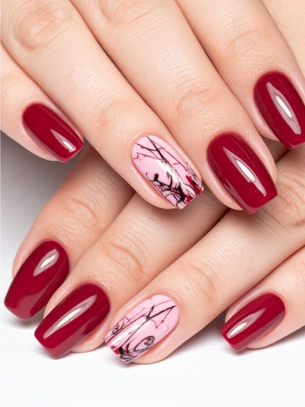 Red-combo-nail-as-4th-of-july-nail-ideas