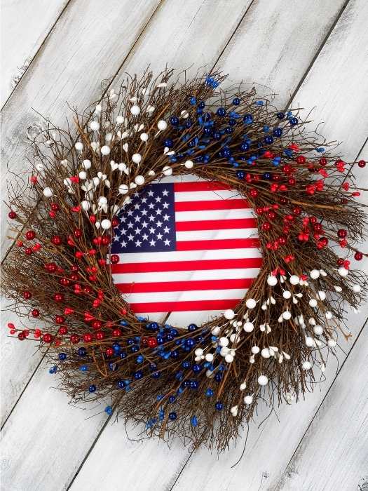 Ribbon-Explosion-Patriotic-Wreath-showing-an-american-flag-in-the-middle