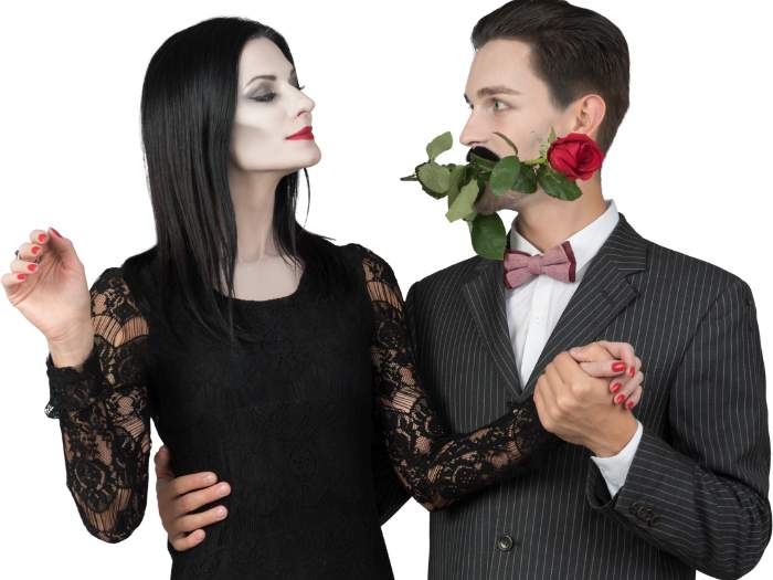 Featured-Image-of-Cute-and-Easy-Couple-Halloween-Costumes-showing-a-couple-wearing-black-clothes-as-there-costumes