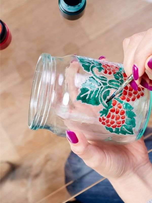 Painted-glass-jar-lantern