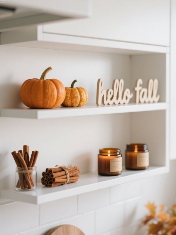 Shelves-with-Affordable-Fall-Accents-for-cheap-fall-home-decor-ideas-for-your-living-room 