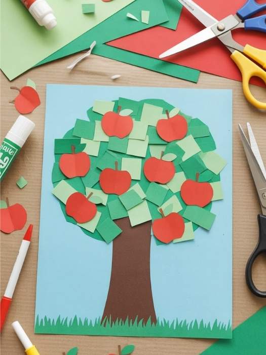 Apple-Tree-Craft-for-Apple Crafts for Preschoolers