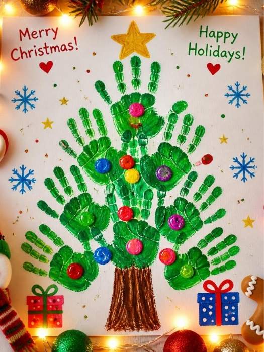 Christmas-Tree-Handprint-Craft-as-10-simple-christmas-crafts-for-kids-that-are-fun-and-simple-to-make