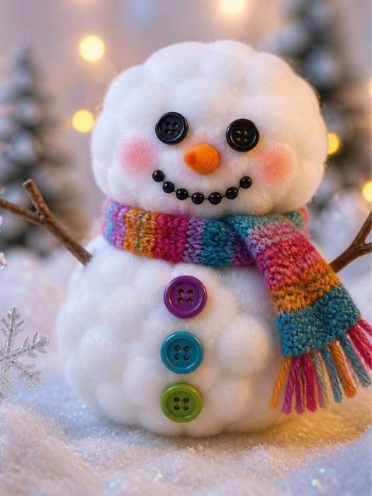 Cotton-Ball-Snowman-craft