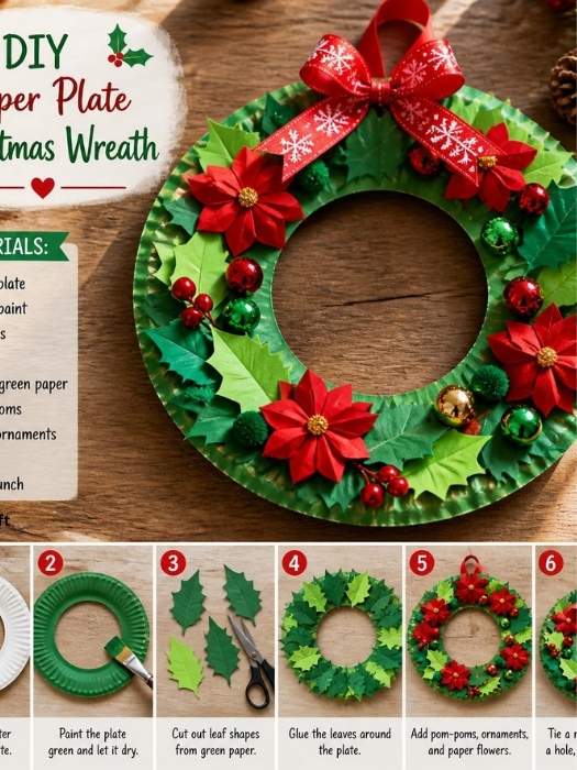 DIY-Paper-Plate-Christmas-Wreath