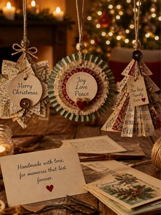 DIY-Recycled-Christmas-Card-Ornaments-for-Cheap DIY Christmas Tree Decorations
