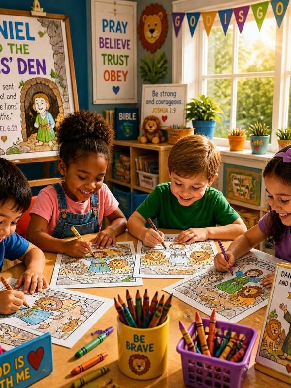  Daniel-and-the-Lions-Den-Coloring-Craft