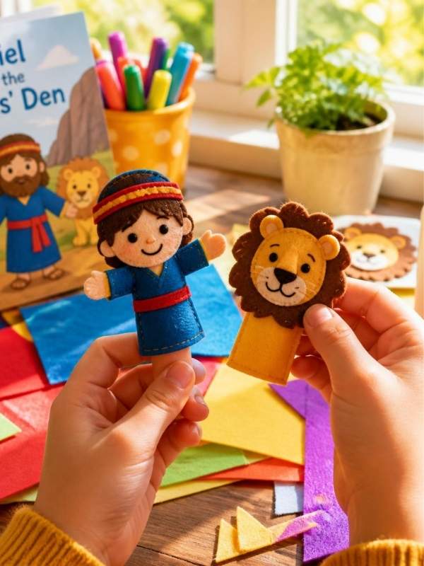 Daniel-and-the-Lions-Den-Finger-Puppet-Craft