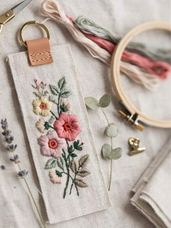 Embroidered-keychain-for-gifft-idea