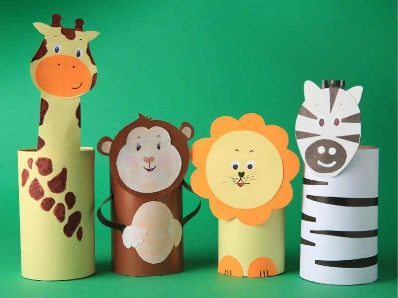 Featured-Image-of-10-Easy-Zoo-Animal-Crafts-for-Preschoolers-That-Spark-Creativity-showing-different-paper-animals