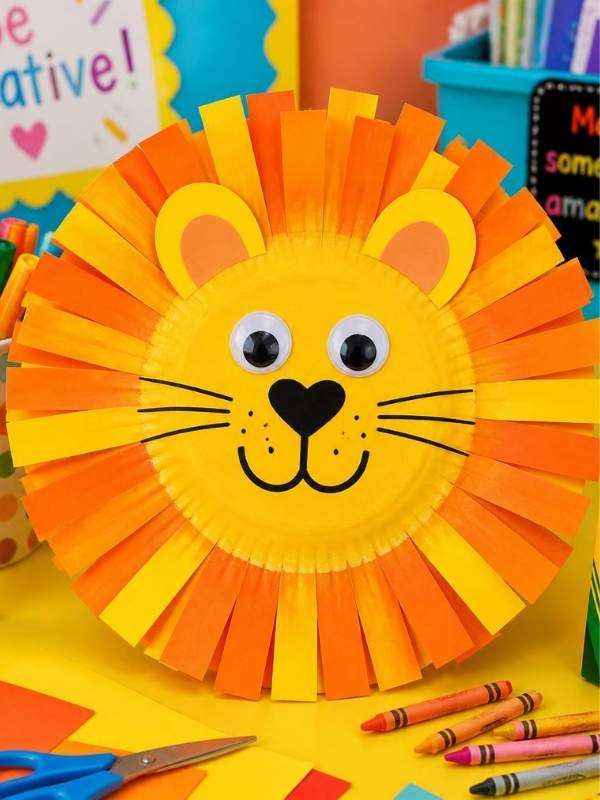  Paper-Plate-lion-craft-showing-orange-and-yellow-paper-lion-as-15-easy-daniel-and-the-lions-den-craft-ideas-that-help-kids-learn-the-bible-story