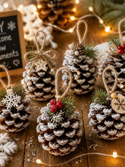 
Pinecone-Snow-Covered-Ornaments