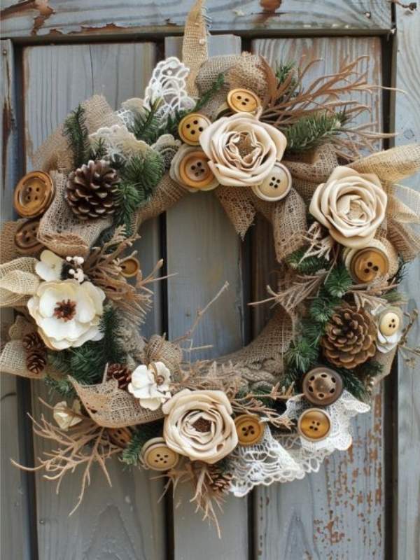 Rustic-Pinecone-and-Burlap-Wreath.