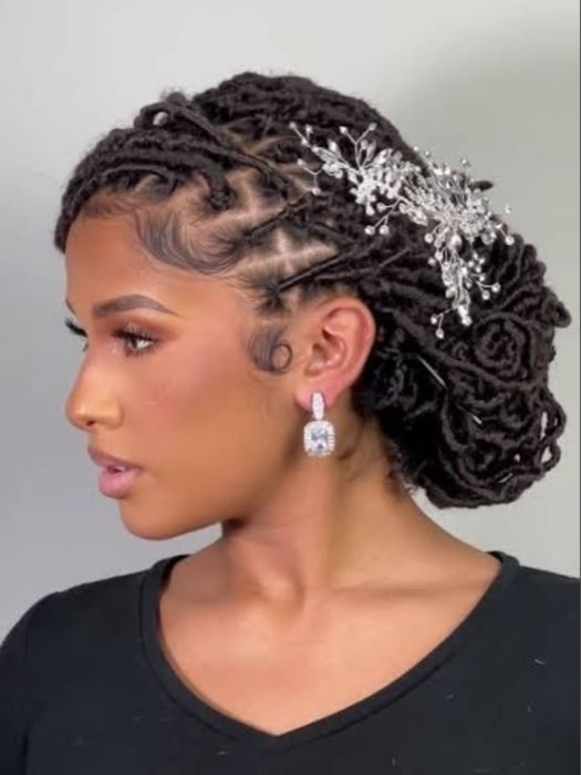 Side-Swept-Wedding-Locs