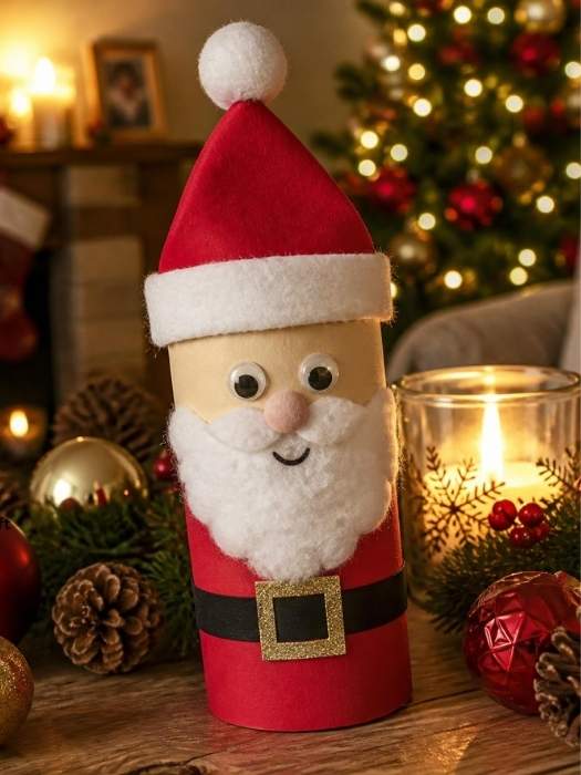 Toilet-Paper-Roll-Santa-for-10-simple-christmas-crafts-for-kids-that-are-fun-and-simple-to-make