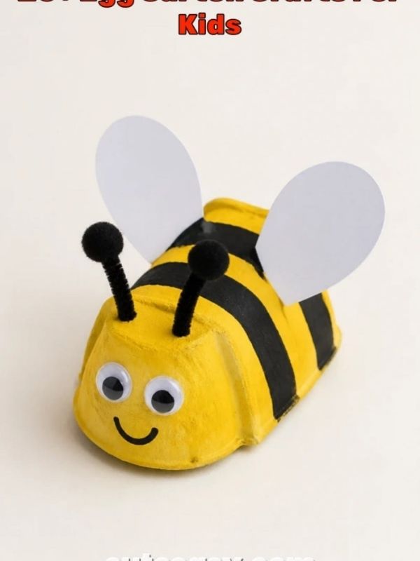 Yellow-and-black-diy-painted-carton-of-bee