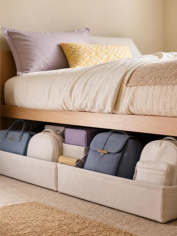 Well-arranged-Extra-Handbags-and-Backpacks-Under-the-Bed