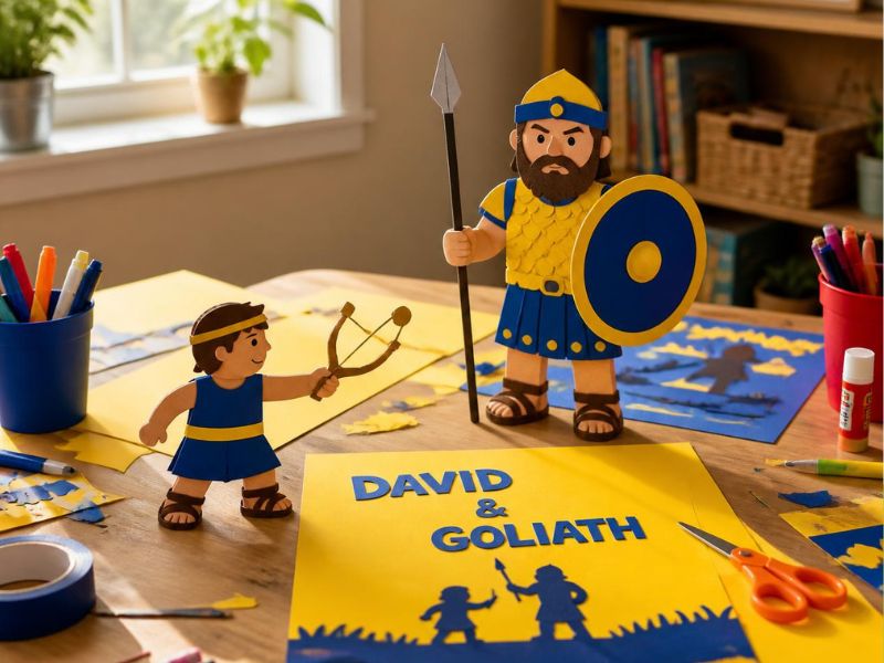 Featured-Image-Of-David-and-Goliath-Crafts-for-preschoolers-showing-an-image-craft-of-david-and-goliath-on-a-table